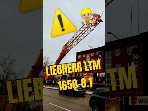 rigging giant LIEBHERR LTM 1650-8.1telescopic crane on main road ⚠️🚧🏗️ towercrane setup #shorts