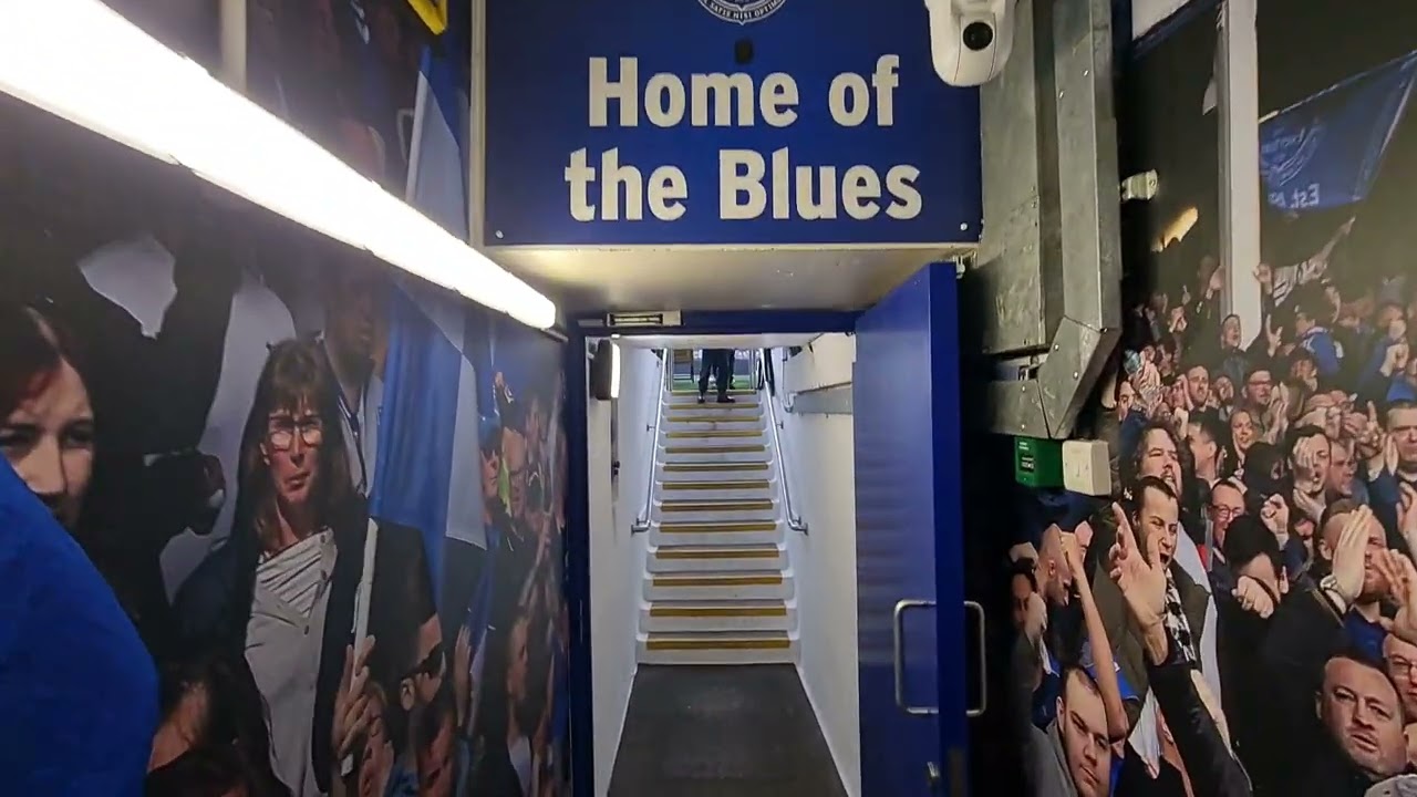 EVERTON | Walking out the narrow tunnel at Goodison Park, the home of Everton Football Club