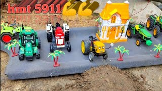 hmt5911 tractor with full loaded trolley homemade। mini tractor pulling trolley। #tractor #rc #poem