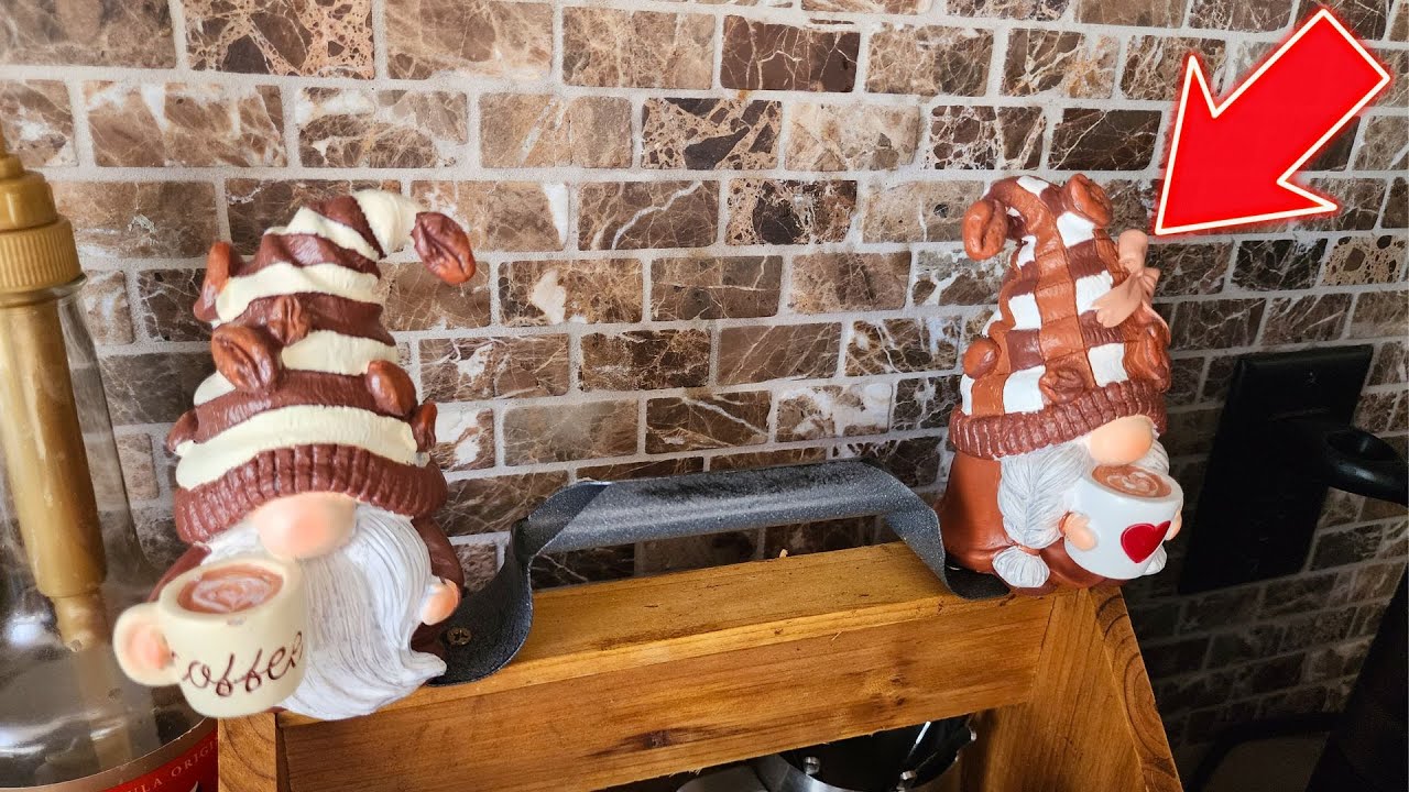 Hodao 2PCS Coffee Gnomes Figurines - Swedish Tomte Elf Dwarf Decor for Bar 