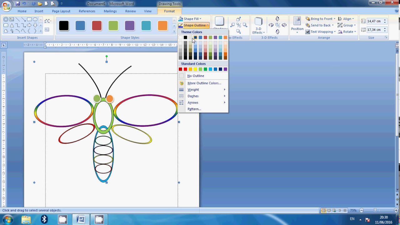 Cara Menggambar Design Di Ms Word 2007 Youtube