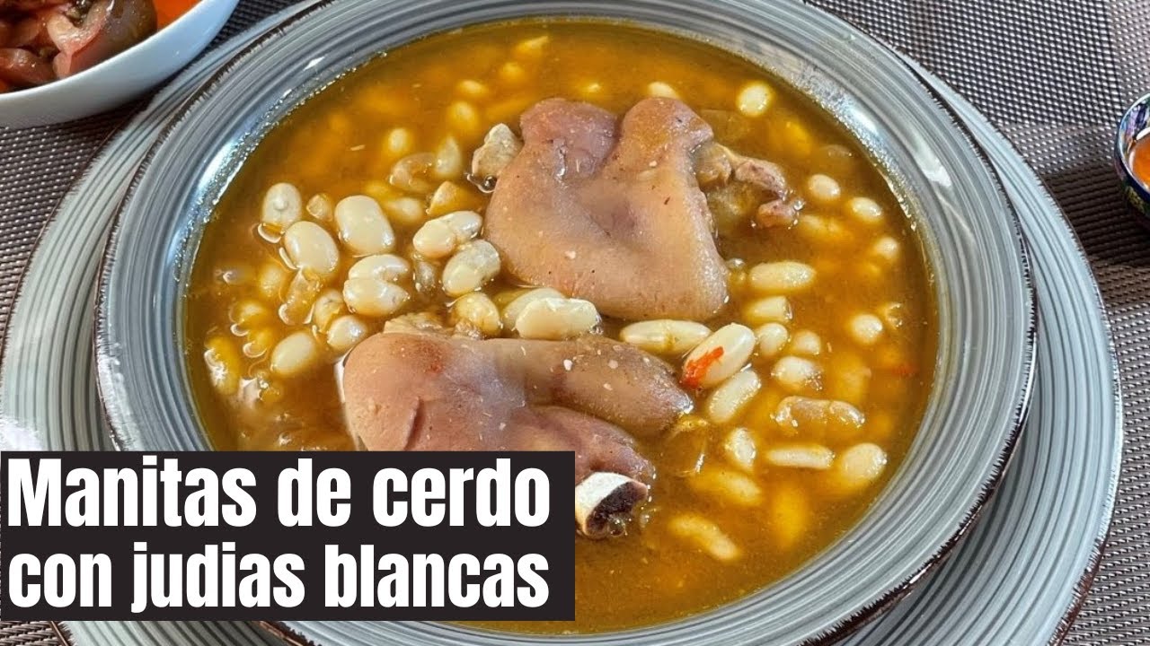 MANITAS DE CERDO CON JUDIAS BLANCAS. Plato de invierno, te va a encantar! #recetas
