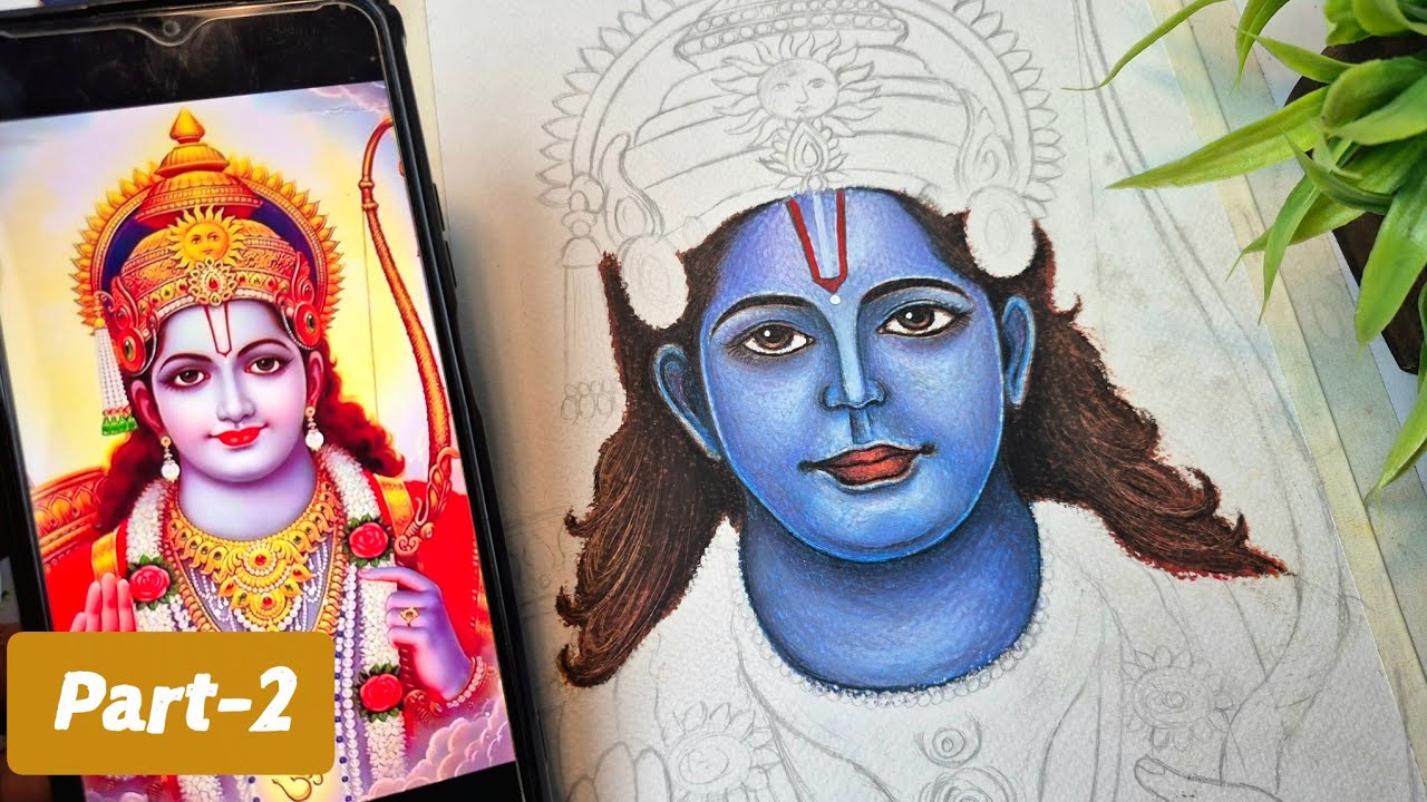 Shri Ram Ji Drawing, 🙏 Oil Pastel Drawing, Part–2 