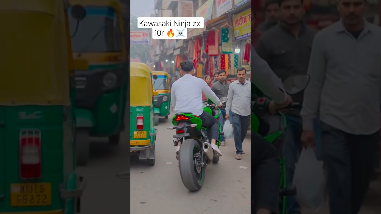 market entry zx 10r 🔥🏍️🏍️ public Delhi road #trending #viral