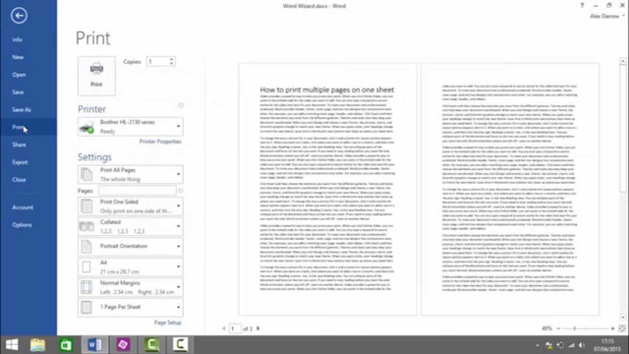 how-to-print-multiple-pages-on-one-sheet-of-paper-youtube