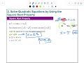 College Algebra - Quadratic Equations