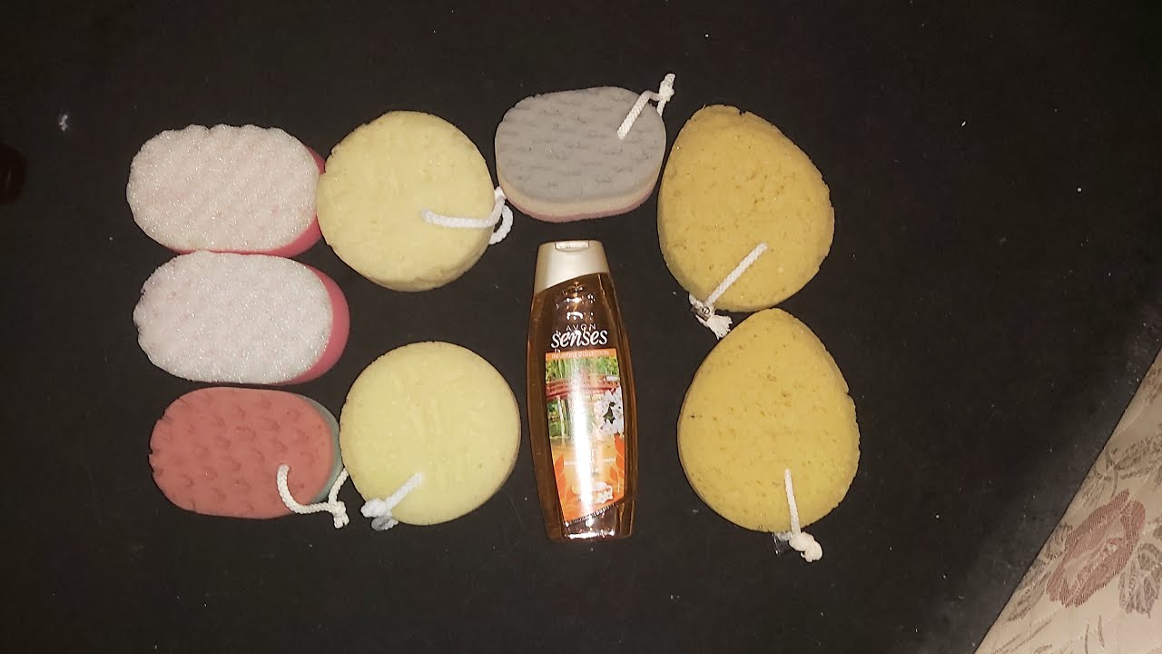 ASMRSqueeze 🧽💦Avon Zen Shower Gel & Bath Sponges Squeeze with Sudsy