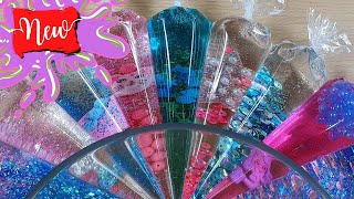 Slime lisa mixing glitter trend | Glitter Clear Slime With Piping Bags