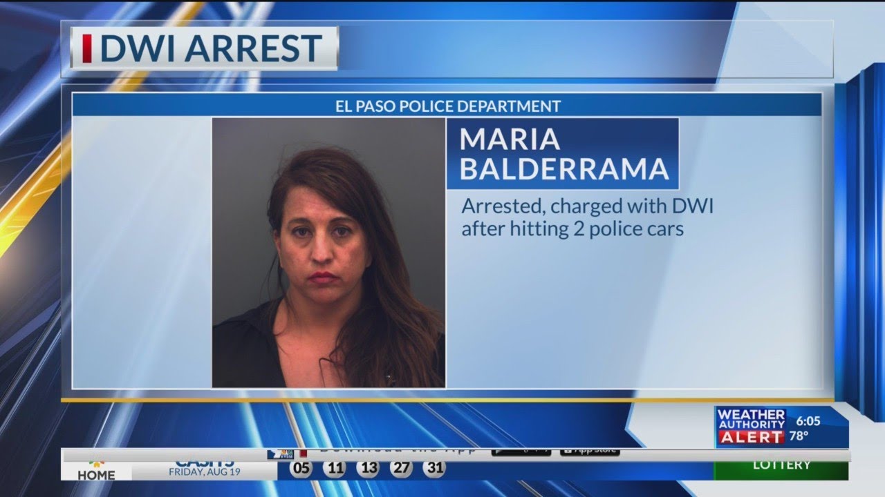 Woman arrested, charged with DWI after hitting two police cars - YouTube