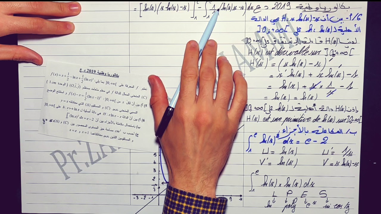 الإمتحان الوطني الدورة العادية و الإستدراكية 2019 المسألة/التكامل