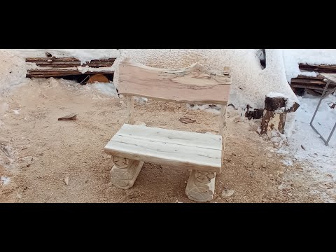 ЧАСТЬ 1.Скамейка из бревен без гвоздей и шурупов. лесная мебель.