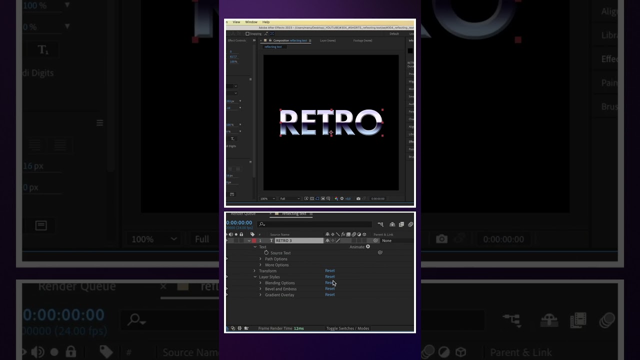 Creating Reflecting Text in After Effects | Tutorial