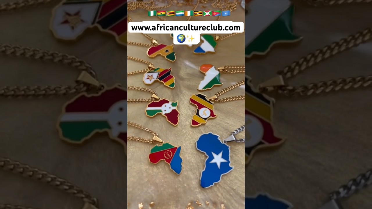 African Country Map Necklaces 