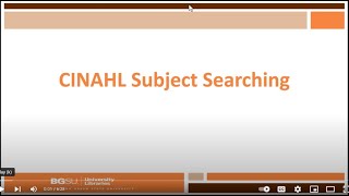 CINAHL Subject Searching
