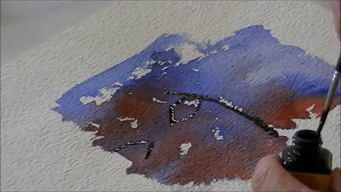 How to use liquid masking film - watercolour painting - Online Art