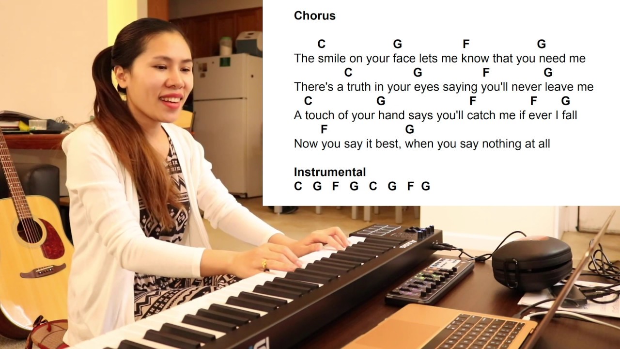 Cover- When You Say Nothing by Alison Krauss, Key of C (chords) /  ຮຽນຄີບອດເປຍໂນ - YouTube