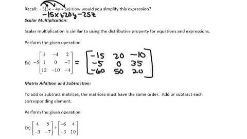Operations with Matrices part 1