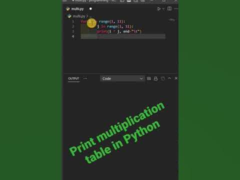 Print multiplication table in Python || Multiplication table in Python ...