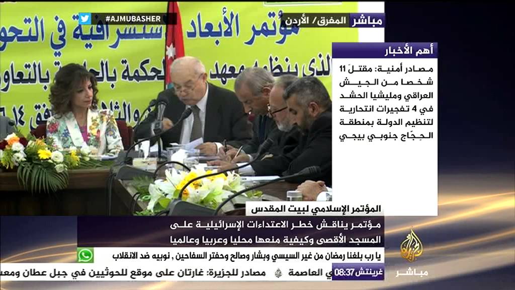 مؤتمر كيفية مواجهه الاعتداءات الإسرائيلية على المسجد الأقصى بالأردن