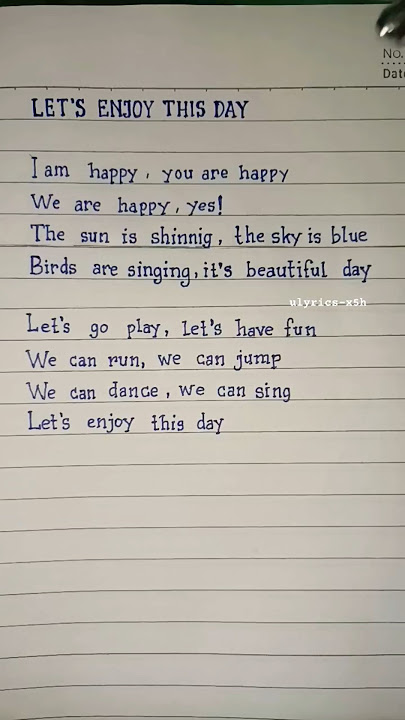 Let's Enjoy This Day Lyrics - Linguasonix  #ulyrics-x5h #handwriting