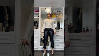 Black Leather Pants Outfit Idea