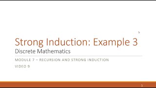 Celebrity M7 V9  Strong Induction Example 3 - Recurrence Relation Profile