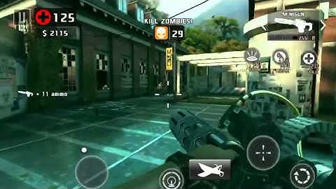 Dead trigger 2 Area 51 & minigun university map gameplay iOS on hard TDU 55+