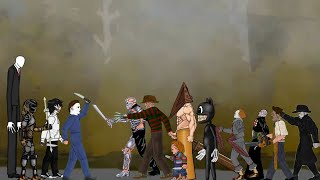SlenderMan vs Pennywise, Predator, Jason, Michael, Freddy, Chucky, Cartoon Cat, Pyramid Head & +More