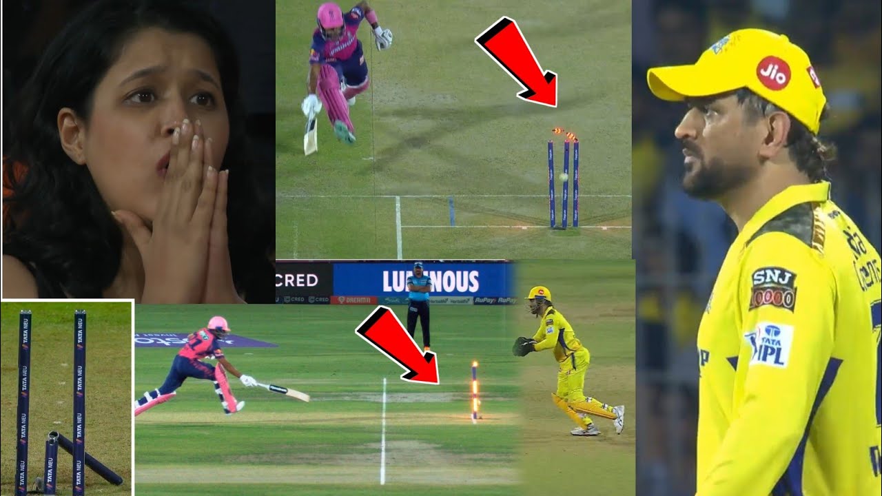 MS dhoni Direct Hit Run Out on Stumps with Gloves in RR vs CSK Match | MS dhoni amazing Direct Hit