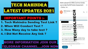⏩ Tech Mahindra Latest Updates 2021 || Sending Test link | date & Time || Full Details 👈