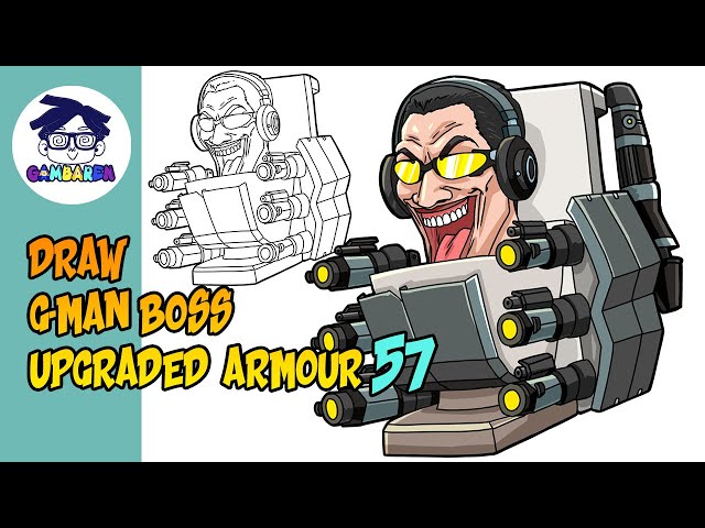 How to Draw G-Man Toilet Boss Upgraded Armor Skibidi Toilet 57