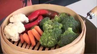 Steaming Vegetables on a Bamboo Steamer