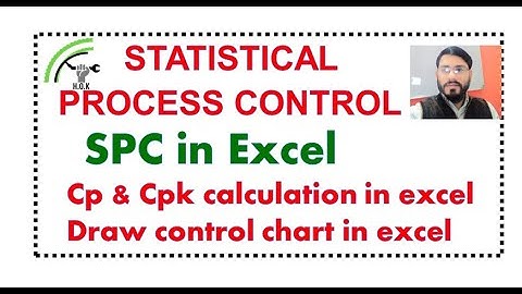 SPC in excel sheet, Cp & Cpk calculation with graph OR control chart