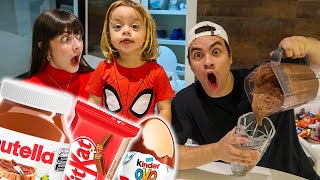 JUNTEI TODOS CHOCOLATES E FIZ UM MILK SHAKE ABSURDO (FEIO E GOSTOSO)