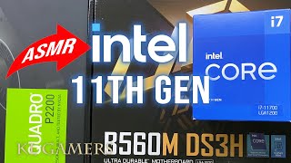 ASMR PC Build intel 11th Gen Core i7 11700 GIGABYTE B560M DS3H NVIDIA QUADRO P2200