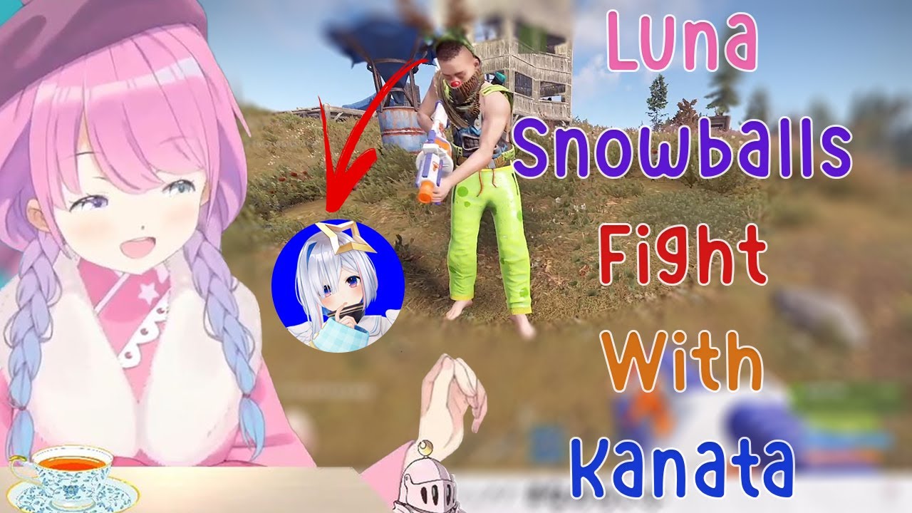 Luna Cute Snowballs Fight with Kanata in Rust!!!