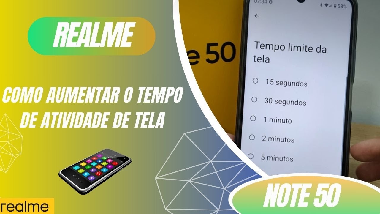 Como aumentar o tempo de atividade de tela no realme Note 50 - Dicas ...
