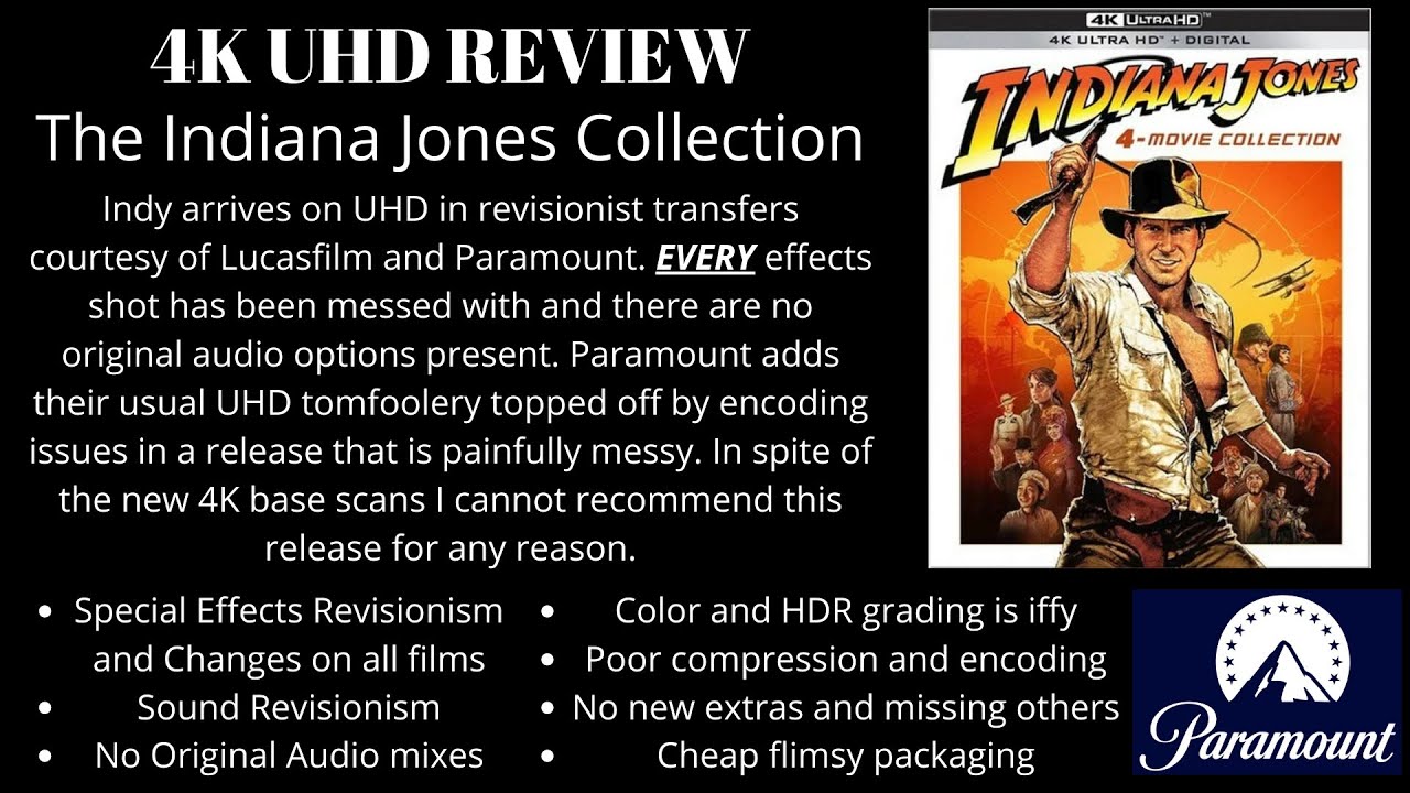 Indiana Jones Collection 4K UHD Review-This revisionism doesn't belong in a  museum 