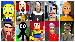 Neighbor Caught Battle: Sponge Neighbor, Neighbor Granny, Stickman Neighbor, Clown Man Neighbor screenshot 5