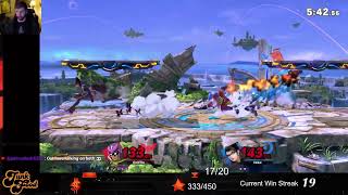 FT10 Vs LarryLurr At 7 PM EST, 100 Win Challenge On Elite Smash With Falcon The Rest Of The Night!