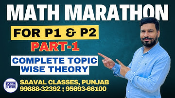 PSTET MATH MARATHON PART-1 | For P1 & P2 | SAAVAL  CLASSES 99888-32392