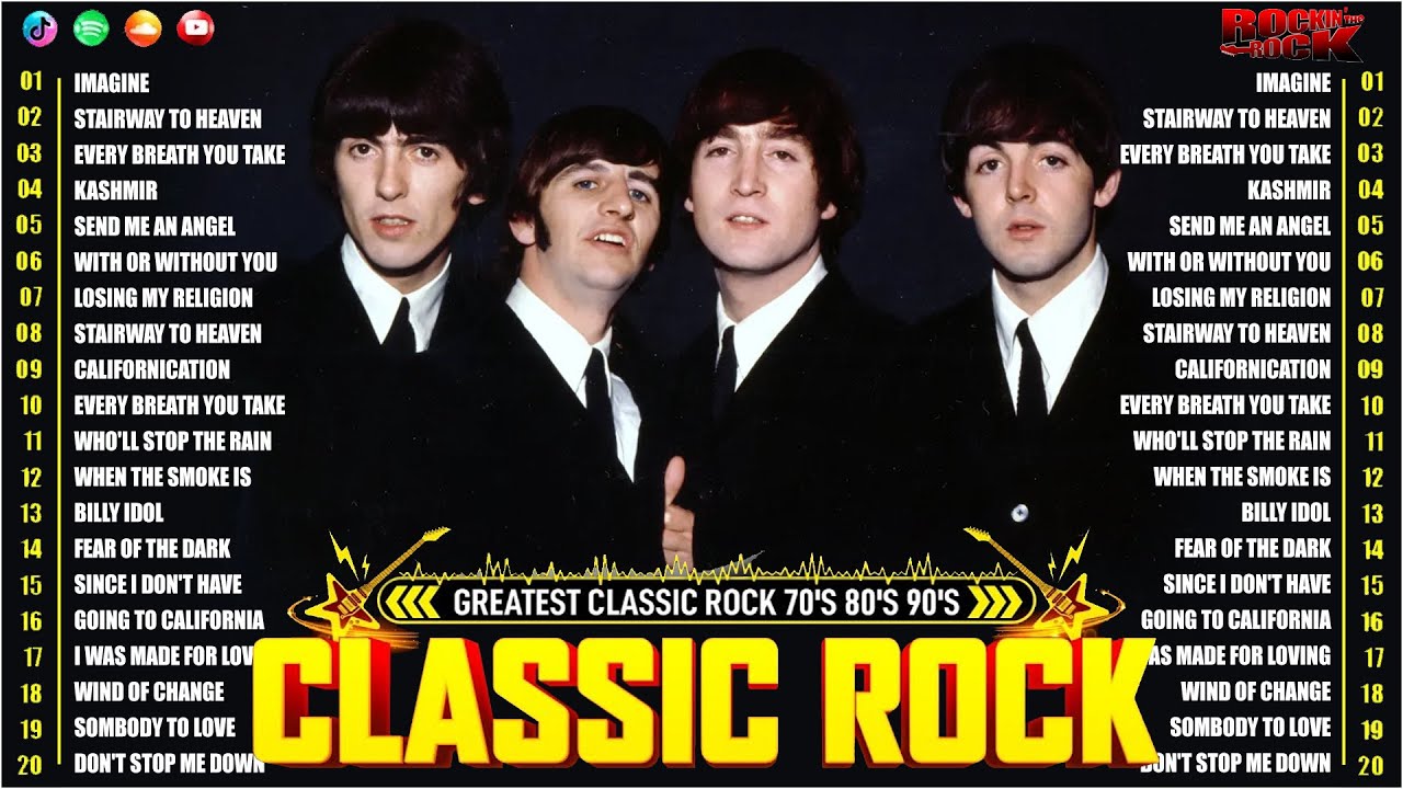 The Beatles, AC/DC, Led Zeppelin, The Who, The Eagles | Classic Rock Songs 70s 80s 90s
