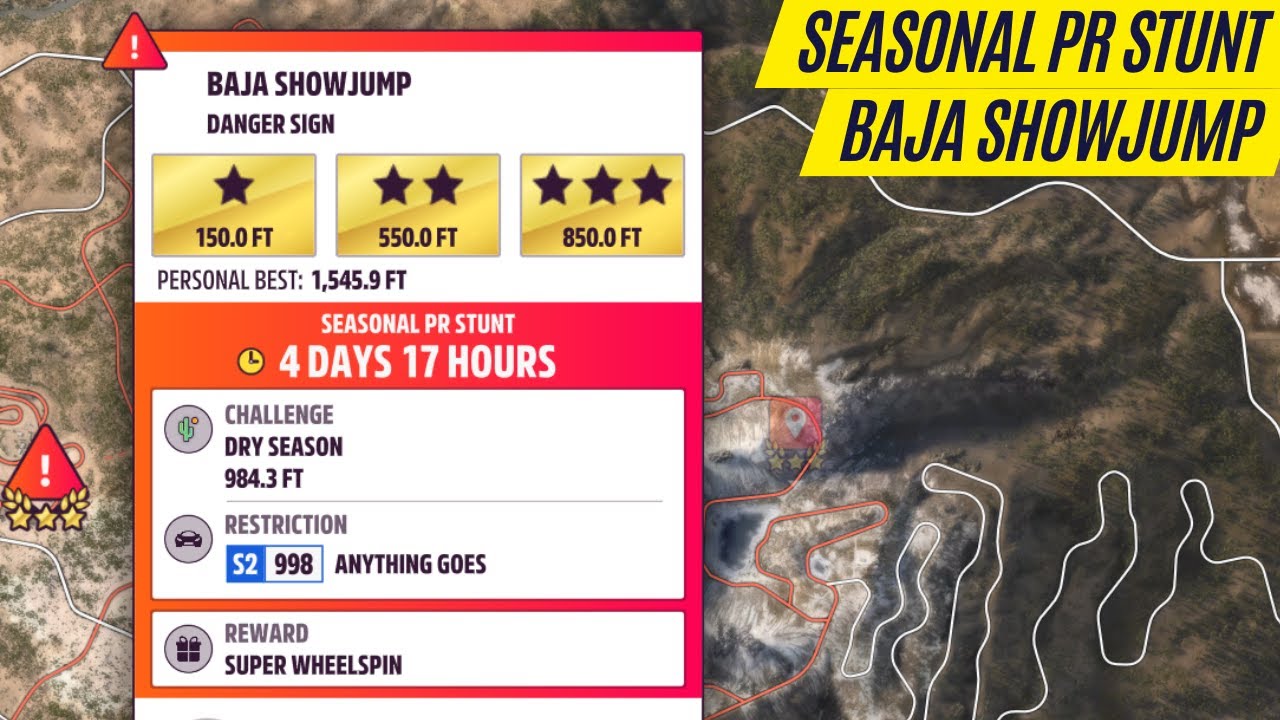 Forza Horizon 5 Danger Sign "Baja Showjump" S2 Class ANYTHING