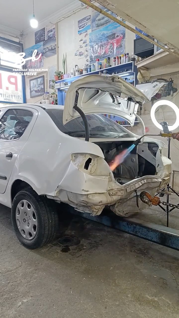 Turning up the heat on dent pulling... literally! ? #fire #cars #dent