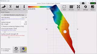 Levees Tool in T3RRA In-cab and Desktop Software