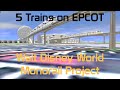 5 monorails running on epcot for rundisney  walt disney world trainz monorail project