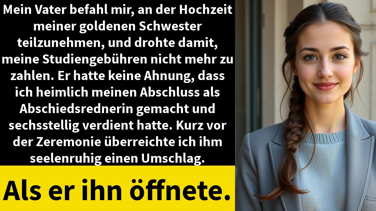 Mein Vater befahl mir, an der Hochzeit meiner goldenen Schwester teilzunehmen, und drohte damit,