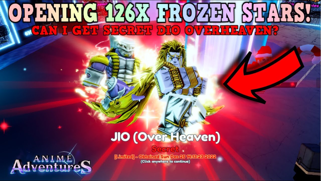NEW CODE LUCKY OPENING 126X NEW FROZEN STARS CAN I GET SECRET DIO OVER  HEAVEN ANIME ADVENTURES TD  YouTube