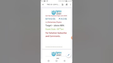 IGNOU | last year question phe-01 | BPHE-101 | Important question for exam elementary mechanics