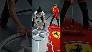 TEAM SILVER or TEAM RED? 🏎️ Epic F1 Epoxy Floor Transformation! 🔥 #F1 #Mercedes #ferrari